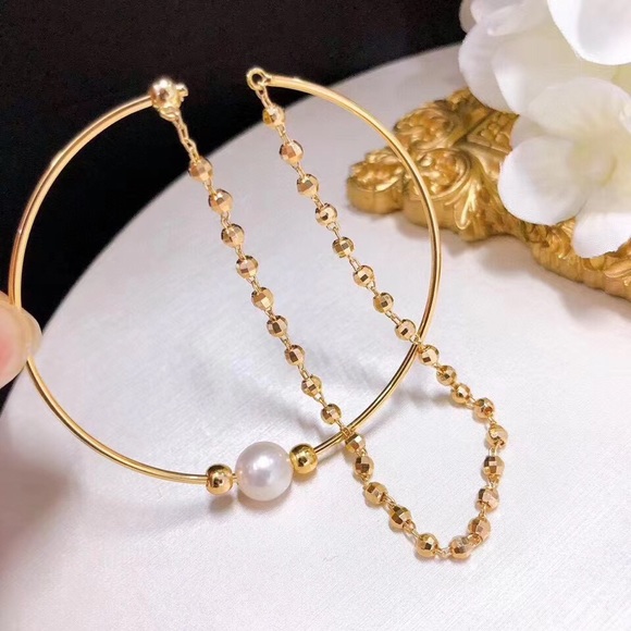 G14K Gold and Pearl double bracelet - Picture 4 of 5
